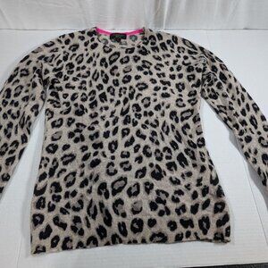 Cashmere by Charter Club - Tan Leopard print 100% Cashmere sweater size small